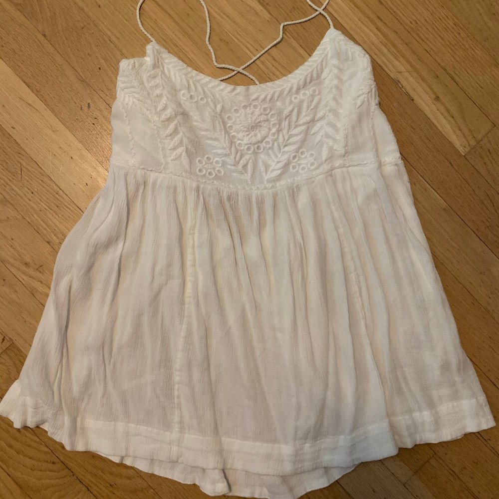 White Flowy Tank Top